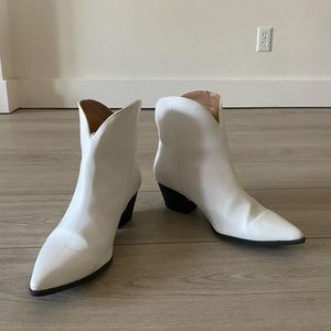 White Faux Leather Cowboy Boots